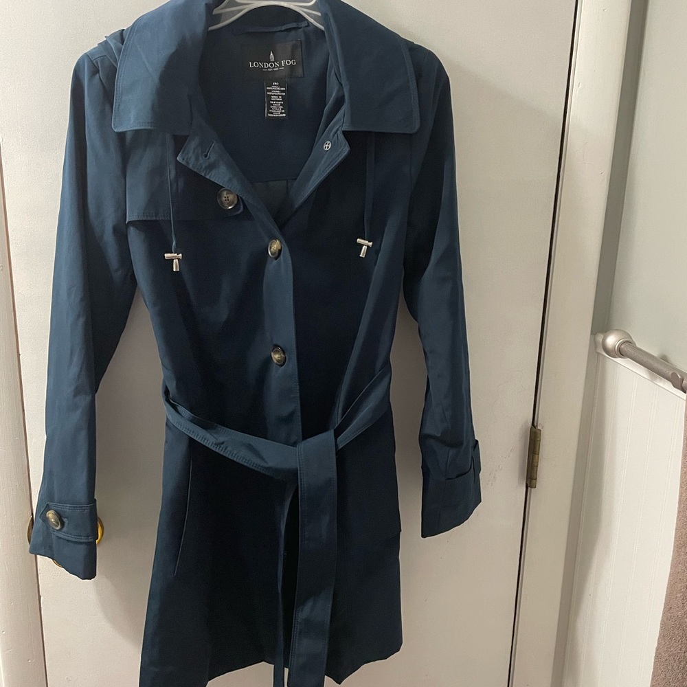 London Fog Women's Deep Blue Trench Coat